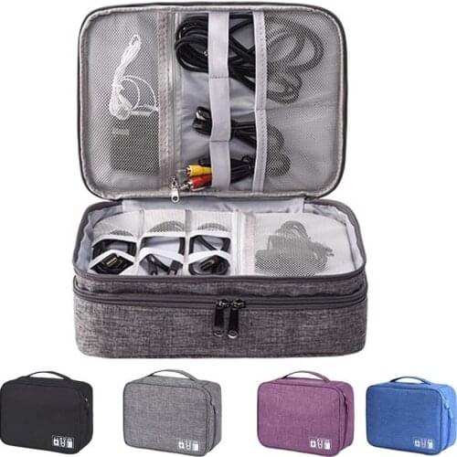 Portable Electronic Storage Bag Waterproof Data Cable Charger Storage Bag Phone USB Multi-function Digital Package Travel Bag