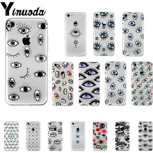 Yinuoda Eyes Eyelash Aesthetic Transparent TPU Soft Phone Case Cover for iPhone 11 pro XS MAX 8 7 6 6S Plus X 5 5S SE XR cover