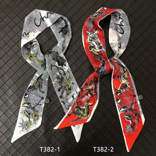 Early autumn 2020 new animal design womens small scarf binding bag handle Ribbon Hair Band wholesale