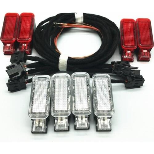 Red /White Car Interior Door Panel Warning Light Lamp Cable Wire Harness For A3 A4 A5 A6 A7 A8 Q3 Q5 Q7 TT 8KD947411 8KD 947 415