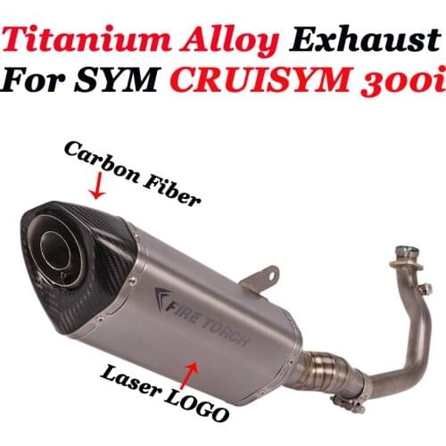 Slip On For SYM CRUISYM 300i 2018-2020 Motorcycle Titanium Alloy Exhaust Modify Front Middle Link Pipe Escape Muffler DB Killer