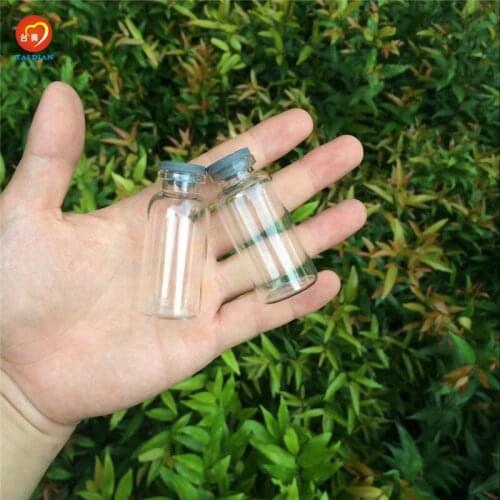 20ml Glass Bottles with Silicone Rubber Stopper Bottles Jars Vials for Liquid Leakproof Storage Bottles 100pcs