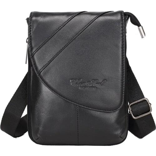 Genuine Leather Crossbody Bag Fanny Pack Mens Messenger Bags Male Leather Phone Pouch Wallet Hip Bum Waist Pack Belt Waist Bag