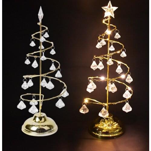 Christmas tree lights ornaments wrought iron diamonds colorful creative LED lighting desktop decorative ornaments