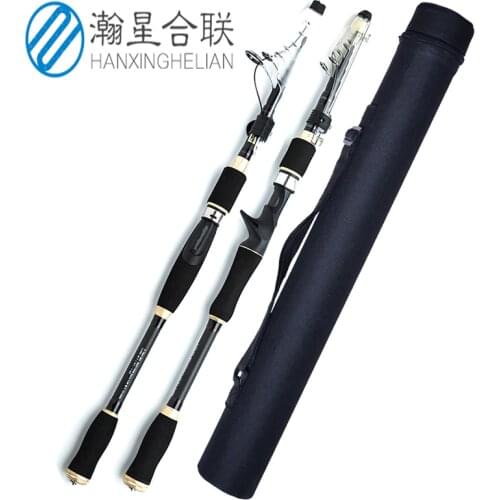 Telescopic Spinning Fishing Rod Carbon Travel MH Power Light pesca 1.8m/2.1m/2.4m/2.7m/3m/3.6m Baitcasting Lure Pole with Tube