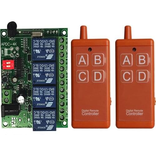 Universal Wireless Remote Control smart Switch DC12V 24V 4CH Relay Radio receiver Modul RF Remote controller with usb interface