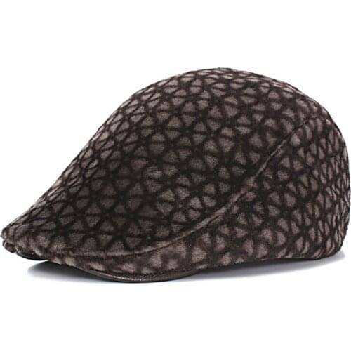 Autumn Winter Men Women Korean Thicken Hand-stitched Fur Cap One Warm Forward Beret Genuine Leather Wool Hats Fitted Tab Boina