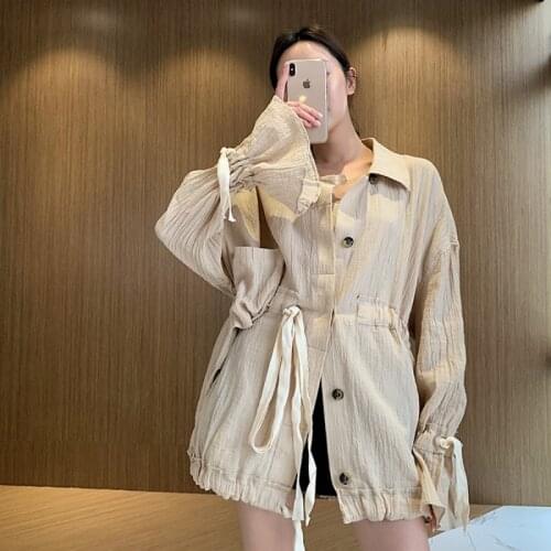 Spring Summer 2021 New Arrivals Women Coat Linen Cotton Cape Cardigan