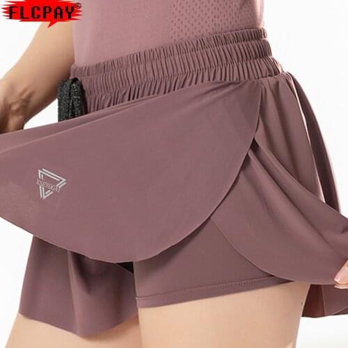 Xseyogai High Quality Athletic Workout Cute Culottes Short Skirt Gym Yoga Shorts Women Training Sports Running Fitness Leggings