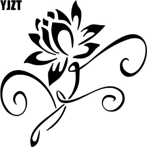 YJZT 17X17CM Lotus Art Cartoon Whole Body Decoration Decal Plant Flower Car Sticker C25-0339