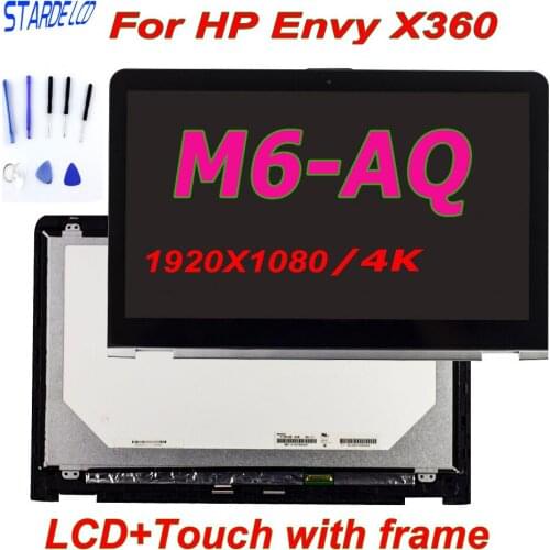 Starde LCD For HP Envy X360 M6-AQ M6-AP LCD Display+Touch Screen Digitizer Assembly with Frame 4K 1920X1080 1366X768