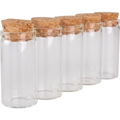 10pcs 12ml 24*50mm Glass Vials Glass tubes with Cork Lids Spice Jars Bottles Glass Wishing bottles For Wedding Favors