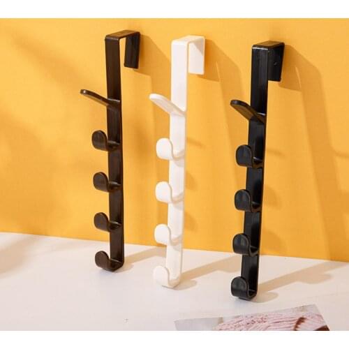 2Pcs Door Hanger Punch Free Good Stability ABS Backpack Towel Bags Holder for Bathroom