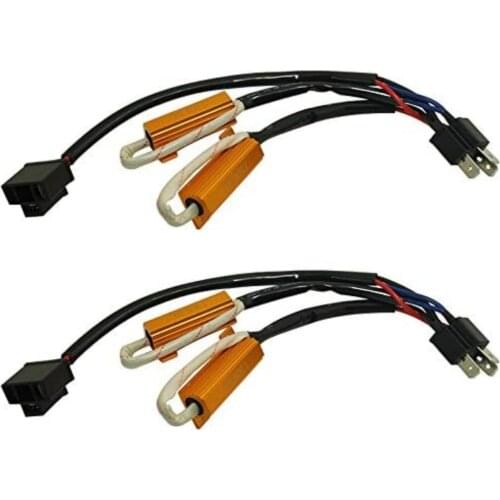 Car H4 LED Bulb Warning Error Canceller NO Error 50W 6ohm Decoder Error Resistor Canceller Harness
