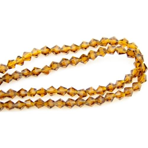 Bicone Fashion Wedding Accessory 3-10mm Dark Amber K9 Crystal Chandelier Parts Glass Beads For Birthday Party Decoration DIY