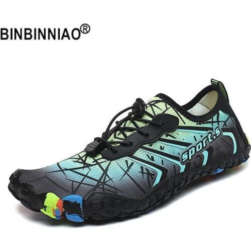 BINBINNIAO 2021 New Men Beach Aqua Water Shoes Quick Dry Women Breathable Sport Sneakers Footwear Barefoot Swimming Hiking Gym