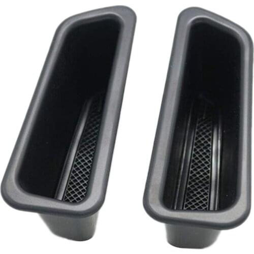 2 Pcs Black Front Door Container Side Storage Box Handle Armrest Phone Container for Volvo S60 2009-2017 V60 2009-2017