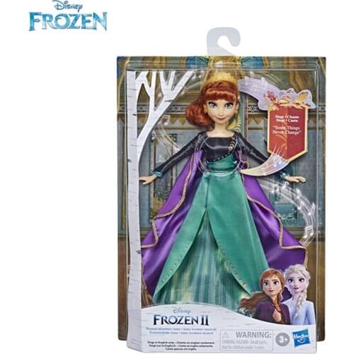 Hasbro Frozen Princess Magic Anna Figurine Anime Music Light Dolls PVC Action Figure Model Toy Kids Gift