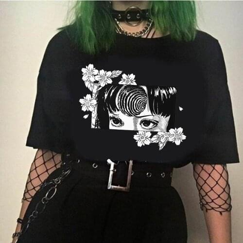 Japan Anime Manga Flower Junji Ito T-Shirt Unisex Short Sleeve Summer Loose Tops