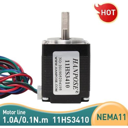Quality 11HS3410 4-lead Nema 11 Stepper Motor 34mm motor 28BYGH 1.0A CE ROSH ISO CNC Laser and 3D printer