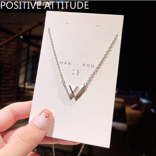 Korea 2020 hot models double VW female pendant necklace O-chain wedding ball Valentines Day gift popular jewelry bijoux