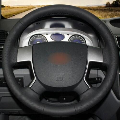 Customized DIY Black Leather Car Steering Wheel Cover for Geely EMGRAND EC7 EC715 EC718