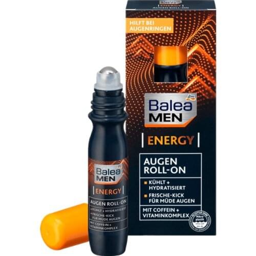 Balea Men Energy Q10 Green Coffee Roll-on Hyaluronic Acid Eye Cream Anti Fatigue Reduce Dark Circles Massage Cooling Puffiness