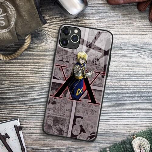 Kurapika Hunter X Hunter Anime Soft TPU Glass Phone Case for IPhone SE 6s 7 8 Plus X Xr Xs 11 12 Mini Pro Max Samsung Redmi