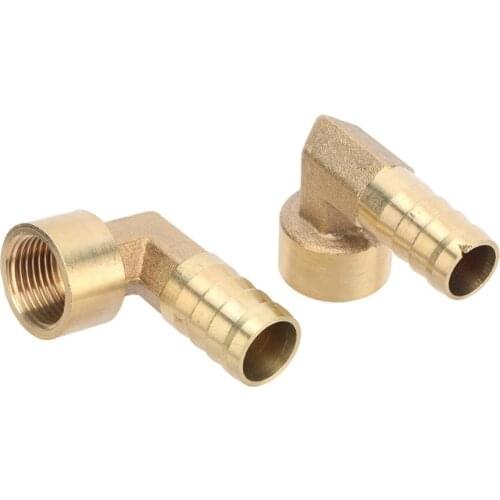 Brass Hose Pipe Fitting Elbow Connector 12mm 14mm Barb Tail 3/8" BSP Female Thread Copper Connector Joint Coupler Hose Adapter