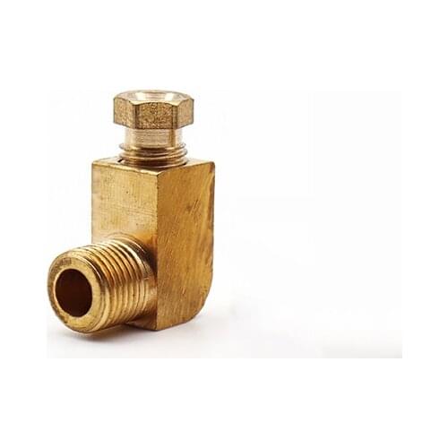 4mm 6mm 8mm OD Brass 90 Degree Elbow Compression Ferrule Tube Pipe Fitting Connector Adapter For Oil Lubrication System
