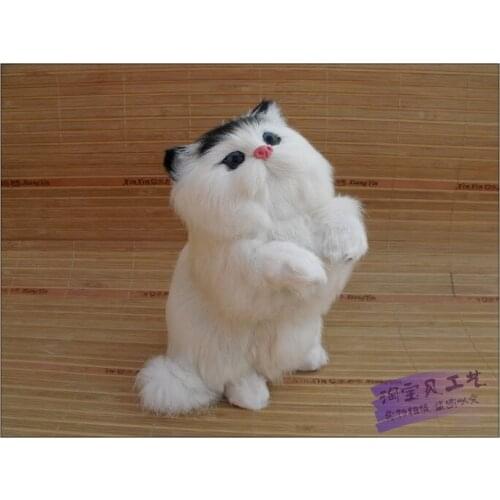 Cute simulation black head cat toy polyethylene & furs lucky cat doll gift about 15x15x20cm 2380