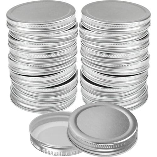 Reusable Mason Jar Lids Wide Mouth Leak-Proof Seal Lid for Canning Jars Silver Leak Proof Split-Type Lids