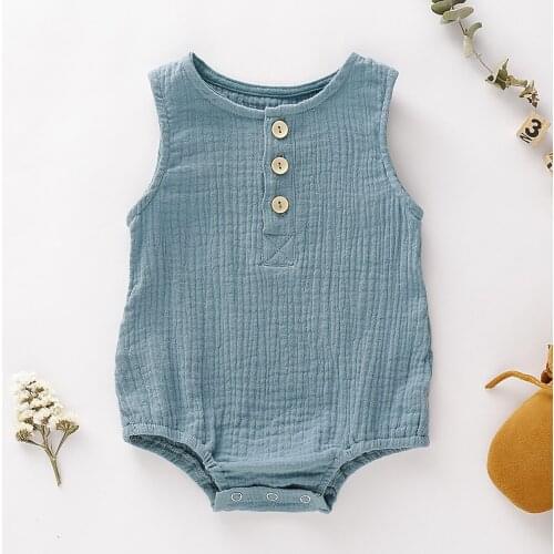 0-24M Summer Baby clothing Infant romper baby boy Girls Sleeveless romper newborn baby Solid new born baby clothes