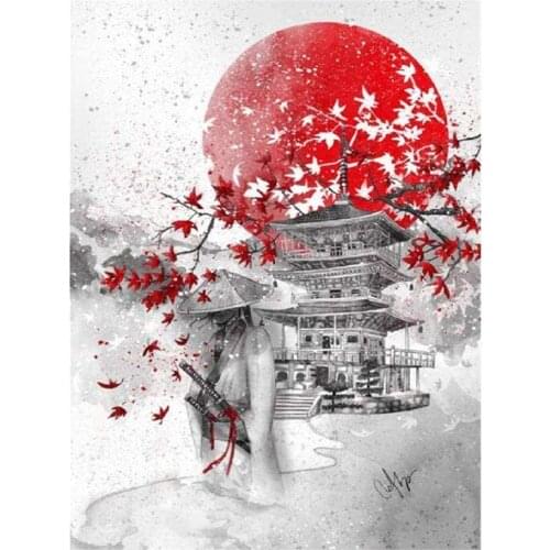 Flower Sakura DIY Embroidery Cross Stitch 11CT Kits Needlework Craft Set Cotton Thread Printed Canvas Home Wholesale