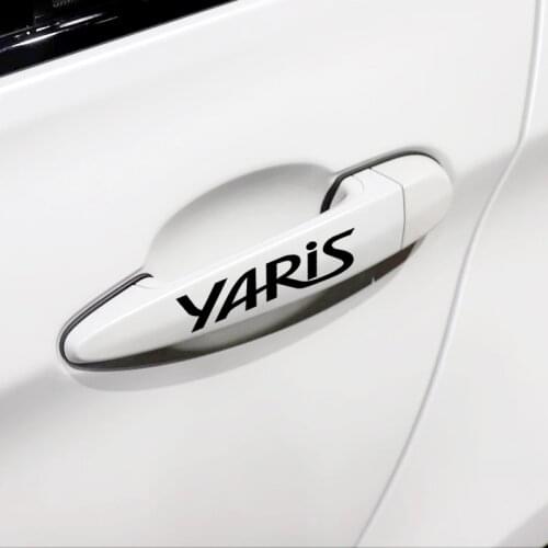 4pcs/2pcs Car-styling Door Handle Rear view mirror Stickers Decals for Toyota yaris 2006 2008-2015 Car Decoration Stickers
