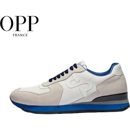 OPP Mens Shoes Cow Leather Flats Fashion Shoes Genuine Leather Lace-up Sports Shoes Mens Casual Footwear Sneakers