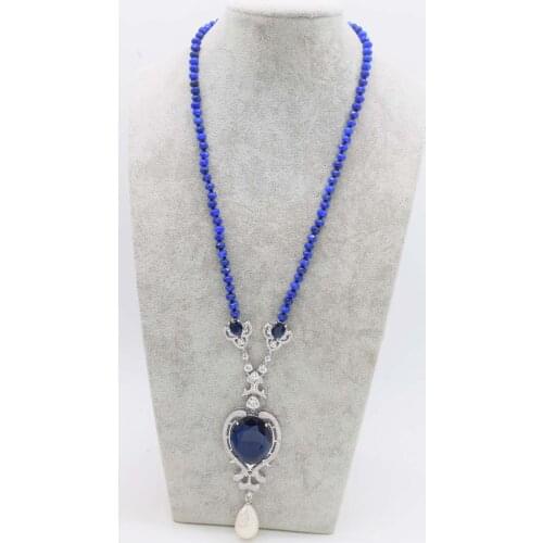 Freshwater pearl keshi &blue jades unique style necklace nature FPPJ wholesale beads 20inch
