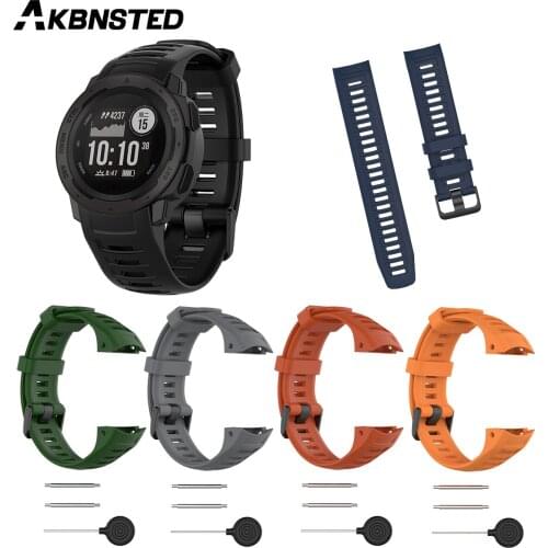 AKBNSTED Replacement Strap For Garmin Instinct Smart Watch Quick Release Silicone Watch Band For Garmin Wristband Accessories