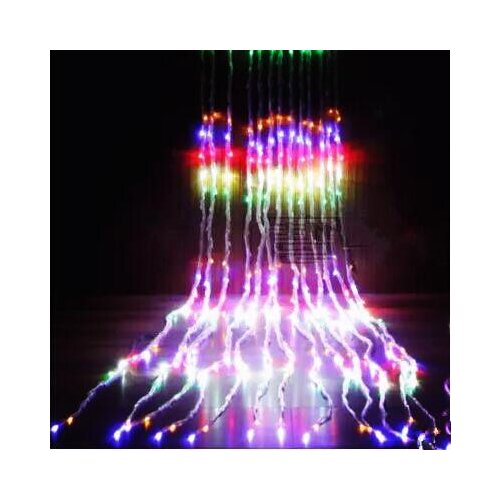 New Year!3X3M Christmas LED Waterfull Lights Decoration AC LED Net String Lights Christmas Wedding Garlands Luces de Navidad
