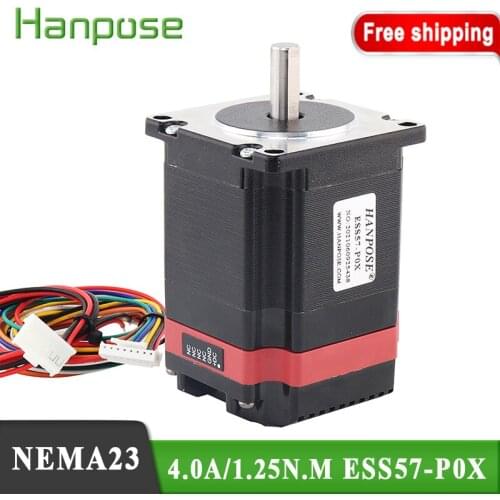Free Shipping Nema23 Stepper Motor 4.0A 1.25N.m 57*56mm ESS57-P0X Drive servo motor integrated machine For 3D Printer CNC