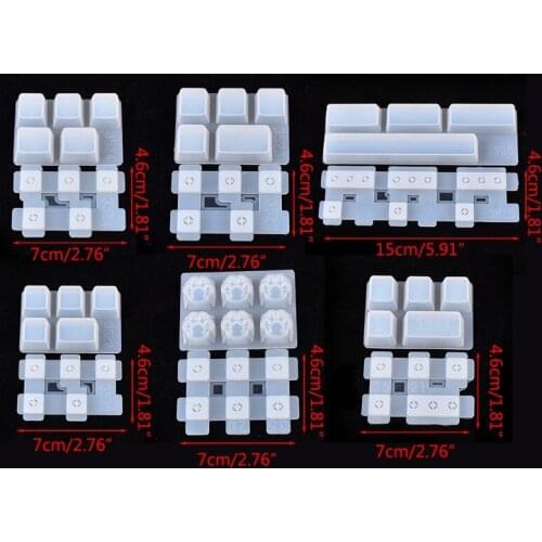 LX9B Silicone Mold Craft Making Tools DIY Keyboard Key Handmade Cat Paw Mold Crystal Epoxy Resin Casting Mold