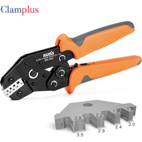 SN-58b EDM crimping pliers 0.25-1.5mm2 23-18AWG for XH2.54 2510,3.96,tab 2.8/4.8 spring terminal =SN-28B+SN-48B wire crimp tools