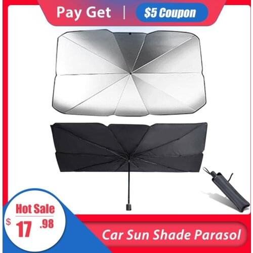 Car SunShade Umbrella Foldable Convenient Auto Windshield Blanket Block Sun Visor Cover UV Travel Sun Car Protection Accessories