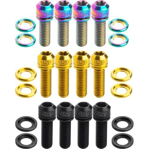 SR-SPATS Mtb Disc Brake Calipers Bolts M6*18 mm Titanium Bike Brake Calipers Bolts With Washer 4 Piece