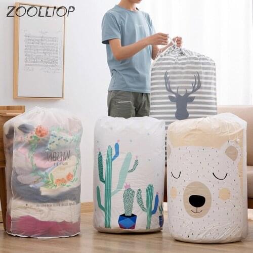 PEVA home organizer storage bag Clothes Packaging Toy packing Bag Quilt Closet organizer Clothing bag For Pillow Blanket Bedding