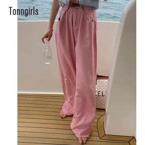Tonngirls 2021 Woman Jeans High Waist Denim Pants Overlength Straight Trouser Female Streetwear Korean Fashion Y2k Vintage Jeans