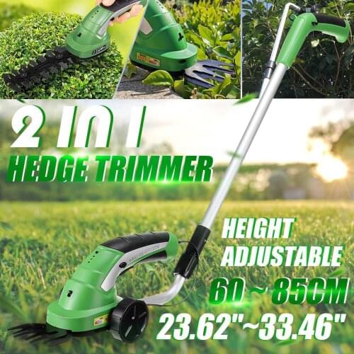 7.2V Electric Trimmer 2 in 1 Lithium-ion Cordless Garden Tools Hedge Trimmer Rechargeable Hedge Trimmers for Grass Shrubbery