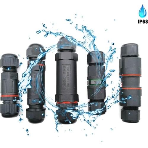 IP68 waterproof connector I shape 2 pin 3 pin 4 pin 250V 16A wire straight connector quick wiring waterproof connector outdoor