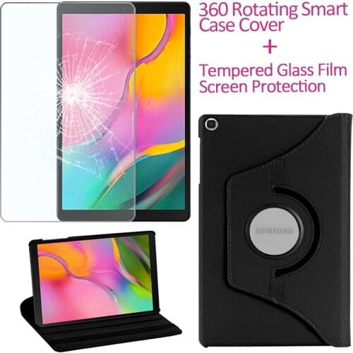 360 Rotating Case for Samsung Galaxy Tab S6 Lite 10.4"P610 P615/Tab A 10.1 T510 T515 Anti-fall Tablet Case+Tempered Film+Stylus