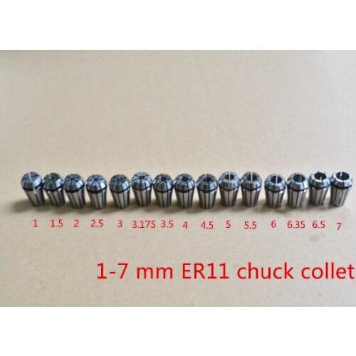 ER11 chuck spring collet clamp range 1mm to 7mm for milling lathe tool spindle motor 1pcs